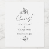 応援エレガントなウェディングフライトブラック&ホワイト離れズ ワインラベル (シングルラベル)