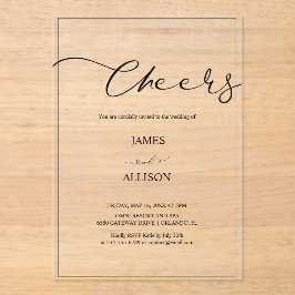 応援エレガントミニマシンプルリス結婚トの アクリル招待状