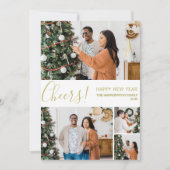 応援エレガントモダンHappy New Year Photo Collage シーズンカード (正面)