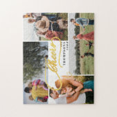 応援エレガント金ゴールドクリスマス4 Photo Collage ジグソーパズル (縦)