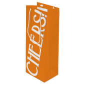 応援オレンジアールデコ ワインギフトバッグ (正面アングル)