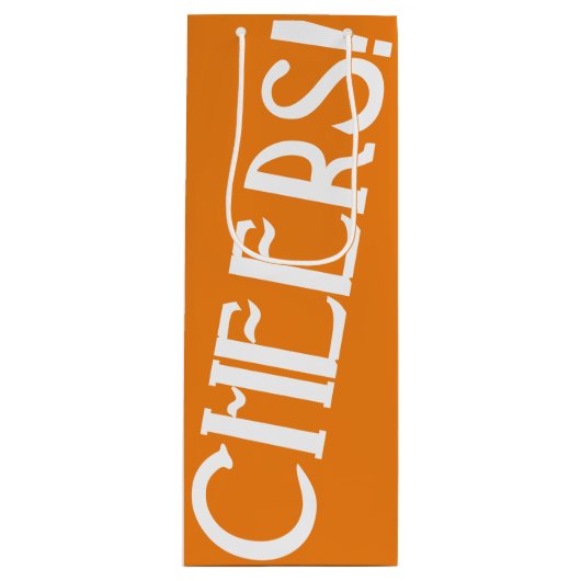 応援オレンジアールデコ ワインギフトバッグ (正面)