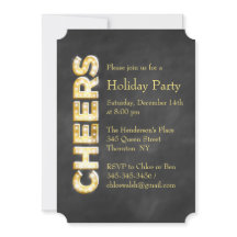 応援オンシャルボードホリデーパーティー招待状