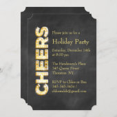 応援オンシャルボードホリデーパーティー招待状 招待状 (正面/裏面)