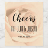 応援オンセピアトーンバラブロッサム結婚 ワインラベル (シングルラベル)