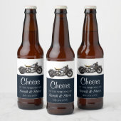 応援オートバイヴィンテージウェディングデイト新郎新婦 ビールラベル (ボトル)