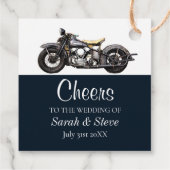 応援オートバイヴィンテージウェディングデイト新郎新婦 フェイバータグ (裏面)