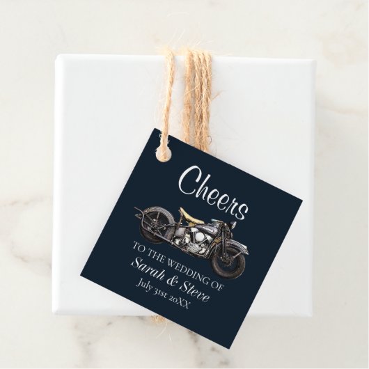 応援オートバイヴィンテージウェディングデイト新郎新婦 フェイバータグ (インサイチュ)