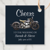 応援オートバイヴィンテージウェディングデイト新郎新婦 フェイバータグ (裏面)