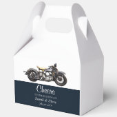 応援オートバイヴィンテージウェディングデイト新郎新婦 フェイバーボックス (裏面)