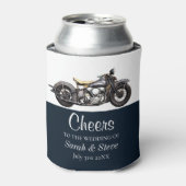 応援オートバイヴィンテージウェディングデイト新郎新婦 缶クーラー (缶正面)