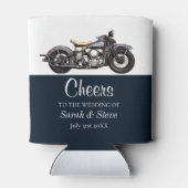 応援オートバイヴィンテージウェディングデイト新郎新婦 缶クーラー (裏面)