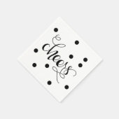 応援カクテルナプキンズセットブラック&ホワイト スタンダードカクテルナプキン (角)