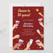 応援カクテル成人誕生日の招待 招待状 (正面)