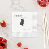 応援カスタムキャットブラック文字結婚ズコーイン 縁ありカクテルナプキン (インサイチュ)