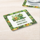 応援カスタムビアーズ誕生日セントパトリックの日 スクエアペーパーコースター (アングル)