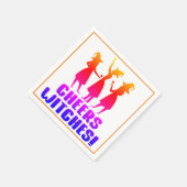 応援カラフル魔女おかしいハロウィーンパーティー スタンダードカクテルナプキン (角)