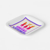 応援カラフル魔女おかしいハロウィーンパーティー ペーパープレート (傾斜あり)