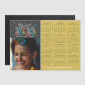 応援カラフル2025年暦年年年始マグネットカード (正面/裏面)
