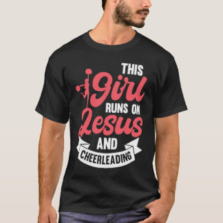 応援ガールこの走女の子はイエスとチアリードイン Tシャツ