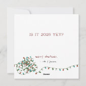 応援キャットおもしろい;クリスマスの絡んだ子猫ライト赤 シーズンカード (裏面)