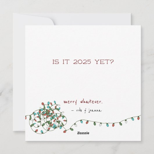 応援キャットおもしろい;クリスマスの絡んだ子猫ライト赤 シーズンカード (裏面)