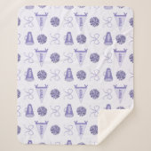 応援キャンプパープルチアリーダリングポンポムトラベル シェルパブランケット (正面)