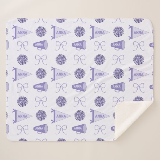 応援キャンプパープルチアリーダリングポンポムトラベル シェルパブランケット (正面(横))