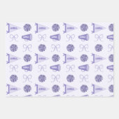 応援キャンプパープルチアリーディングポンポン誕生日 ラッピングペーパーシート (正面)