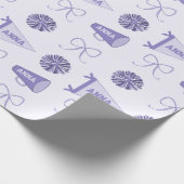 応援キャンプパープルチアリーディングポンポン誕生日 ラッピングペーパー (角)