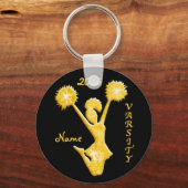応援キーホルダーYEARとチアリーダーの名前 キーホルダー (正面)