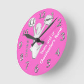 応援ギフトからのコーチ、色の変更、テキスト ラウンド壁時計 (傾斜)