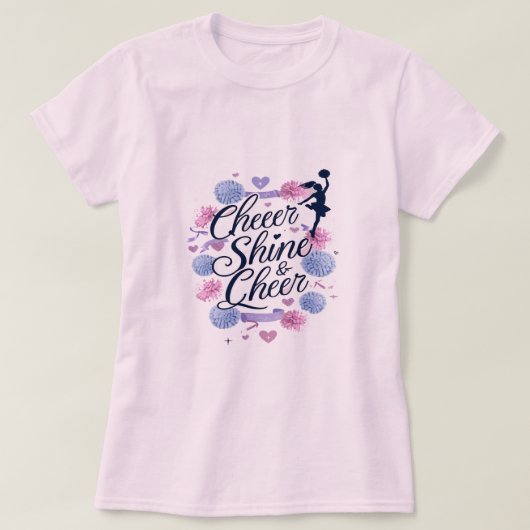 応援クイーンティー – かわいい&自信 Tシャツ (デザイン正面)