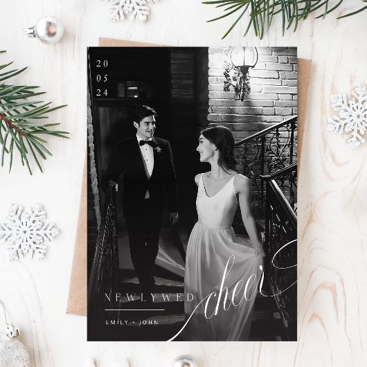 応援クラシックズ新婚クリスマスホリデー写真 ポストカード