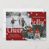 応援クラシック2家族フォトクリスマスプレゼント シーズンカード (正面)