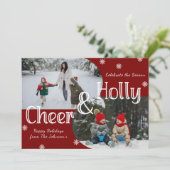 応援クラシック2家族フォトクリスマスプレゼント シーズンカード (スタンド正面)