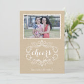 応援クラフト紙素朴なクリスマスフラットフォト シーズンカード (スタンド正面)