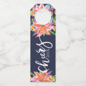 応援クリスマスタイポグラフィ熱帯花 ボトルネックタグ (裏面)