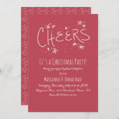 応援クリスマスパーティーハンドレタリング招待状 招待状 (正面/裏面)