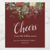 応援クリスマスブルゴーニュフローラワインラベル ワインラベル (シングルラベル)