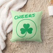 応援クローバーシャムロックアイリッシュグリーンSt patricks day クッション (ブランケット)