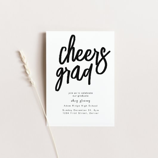 応援グラッドパーティー白黒招待状 招待状