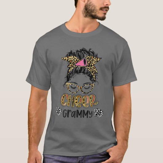 応援グラミーLeopard Messy Bunチアリーダーマザーズ Tシャツ (正面)