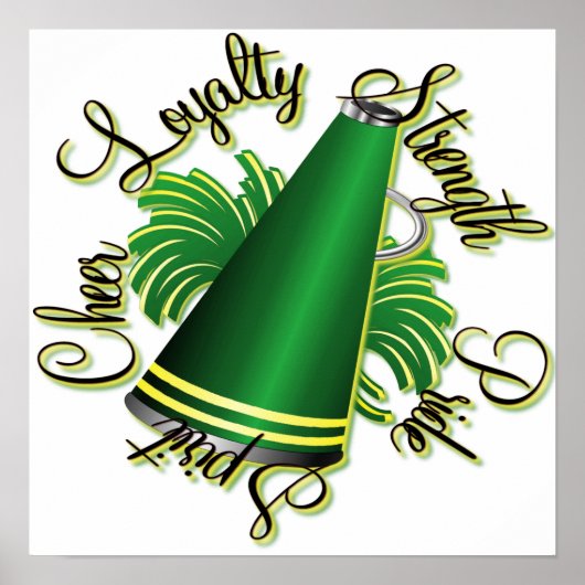 応援グリーンとイエローのクォリティ ポスター (正面)