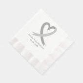 応援グレー書道カスタムウェディングナプキン 縁ありランチョンナプキン (角)