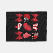 応援コケットボーサッカーマムゲームデイクリスマス フリースブランケット (正面(横))