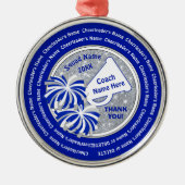 応援コーチに感謝パーソナライズされた。 メタルオーナメント (正面)