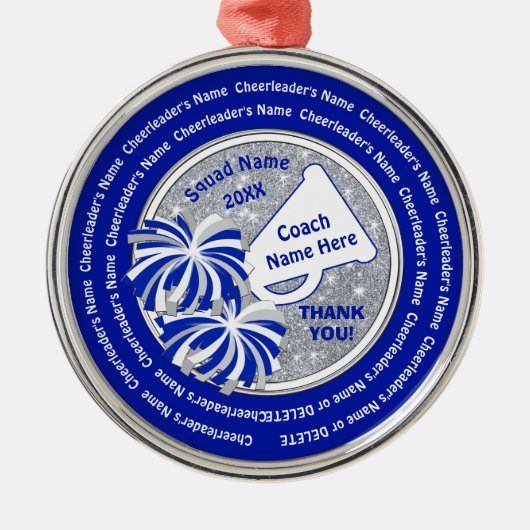 応援コーチに感謝パーソナライズされた。 メタルオーナメント (正面)