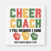 応援コーチ私が叫ぶ私気にのおもしろいカスタム マグネット (正面)