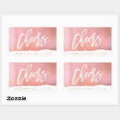 応援コーラルウォーター色ミニワインシャンパンラベル 長方形シール (シート)